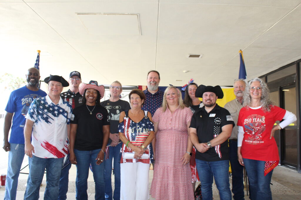 Samuel Aundrá (left) and wife (right) joined other Patriots in the annual reading of the Declaration of Independence and Bill of Rights on the 250th year of our nations independence.